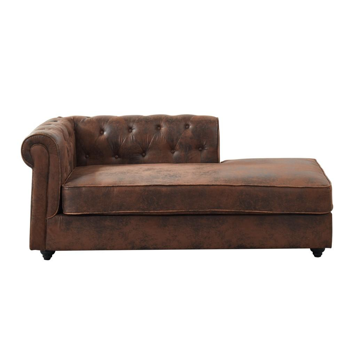 Diván ángulo derecho chesterfield SHIREL de microfibra con acabado de piel envejecida 170 cm 2