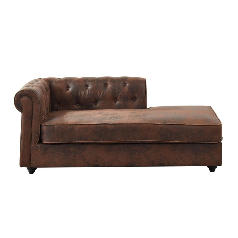 Diván ángulo derecho chesterfield SHIREL de microfibra con acabado de piel envejecida 170 cm 2