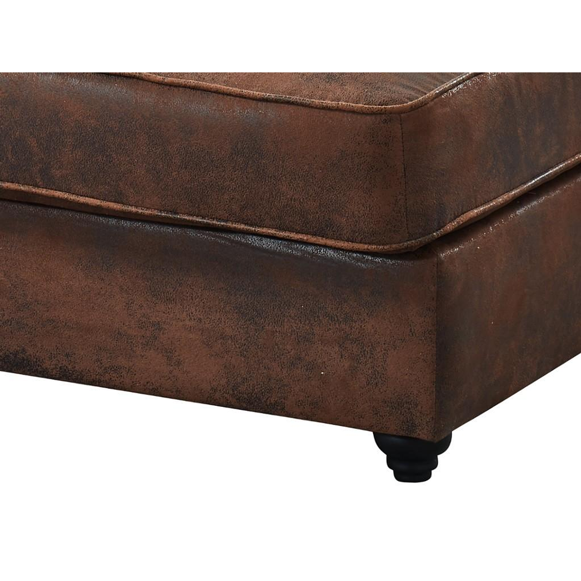 Diván ángulo derecho chesterfield SHIREL de microfibra con acabado de piel envejecida 170 cm 4