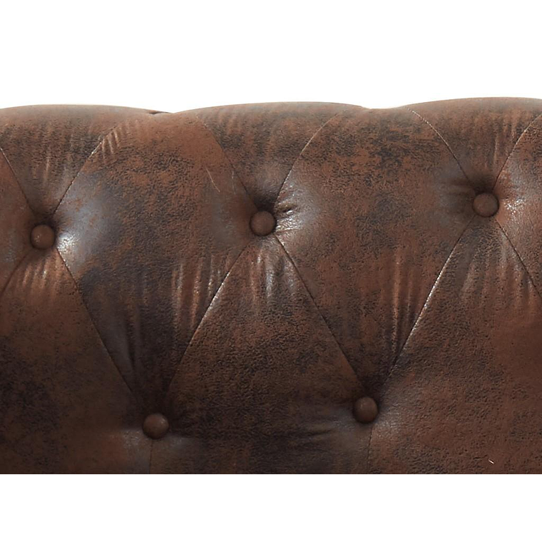 Diván ángulo derecho chesterfield SHIREL de microfibra con acabado de piel envejecida 170 cm 5