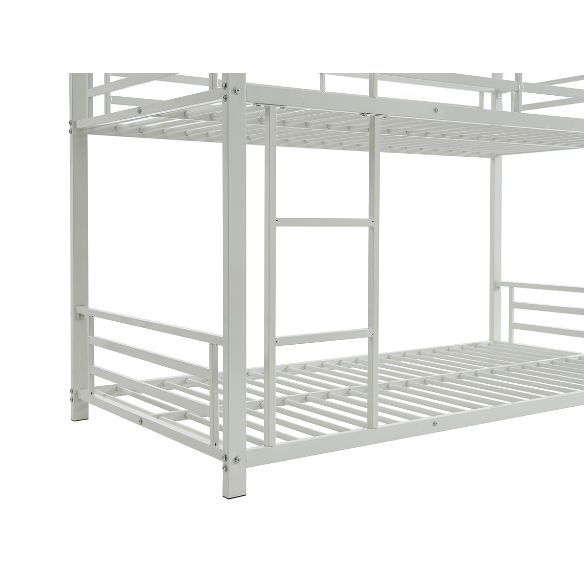 Litera triple - 3 x 90 x 190 cm - metal - plata + colchón - ELOUAN III color blanco 6