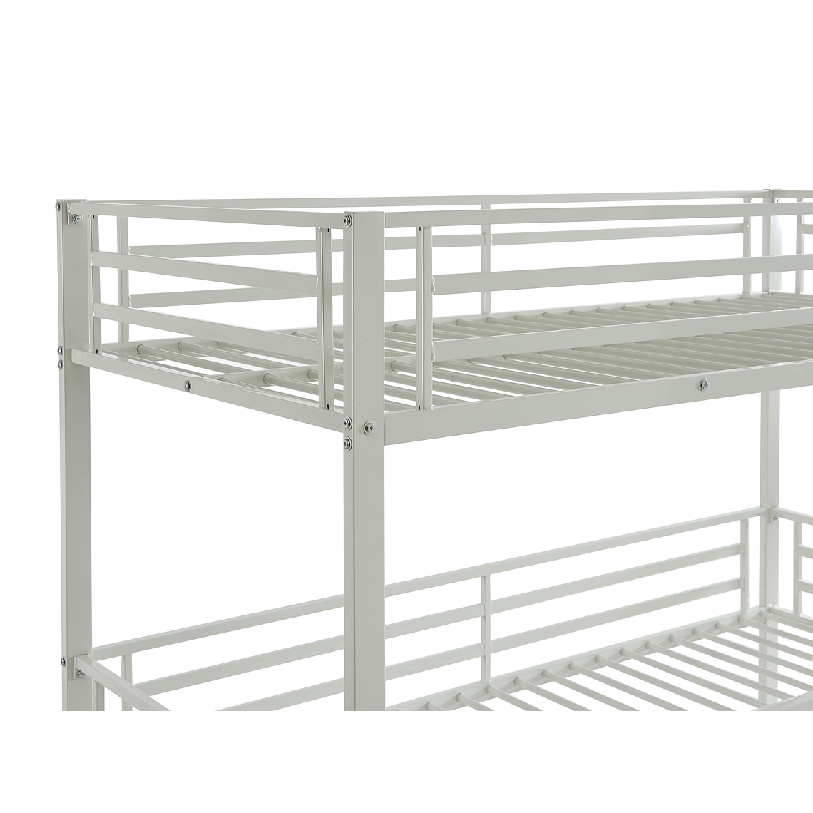 Litera triple - 3 x 90 x 190 cm - metal - plata + colchón - ELOUAN III color blanco 7