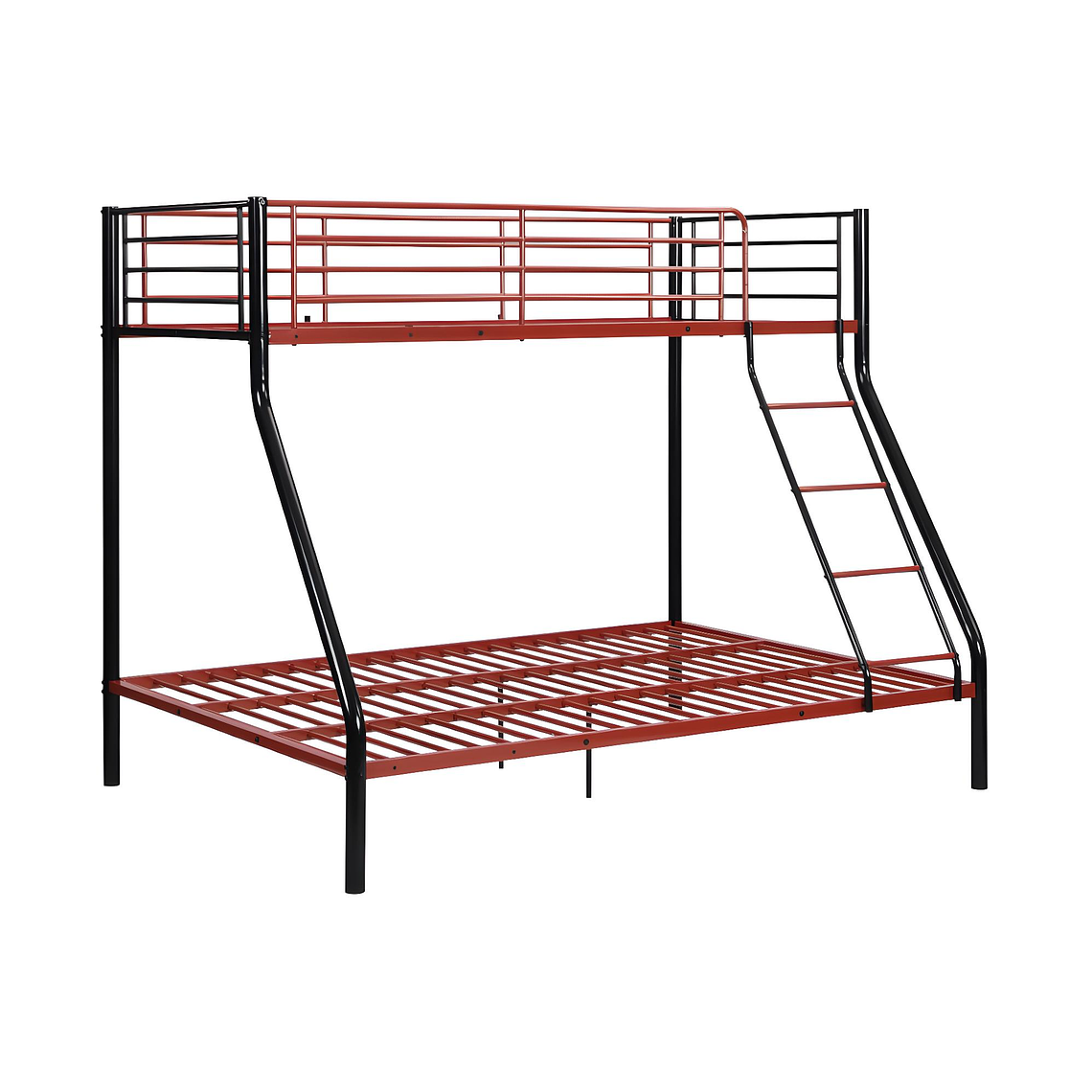 Camarote ELEVATIO IV - 90 x 190 cm - Acero - Negro y rojo + colchón 3