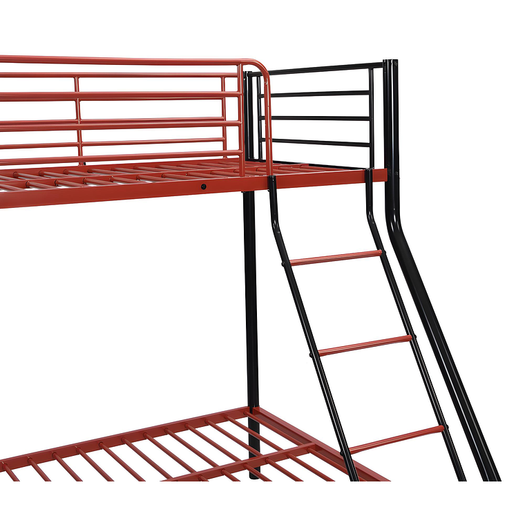 Camarote ELEVATIO IV - 90 x 190 cm - Acero - Negro y rojo + colchón 8