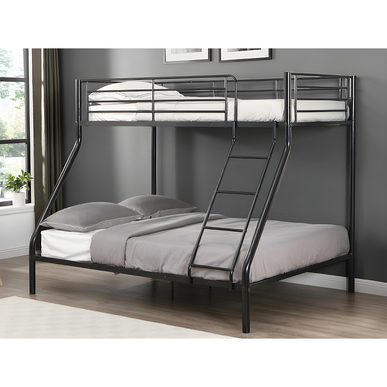 Camarote ELEVATIO IV - 90 x 190 cm - Acero - Negro + colchón 3