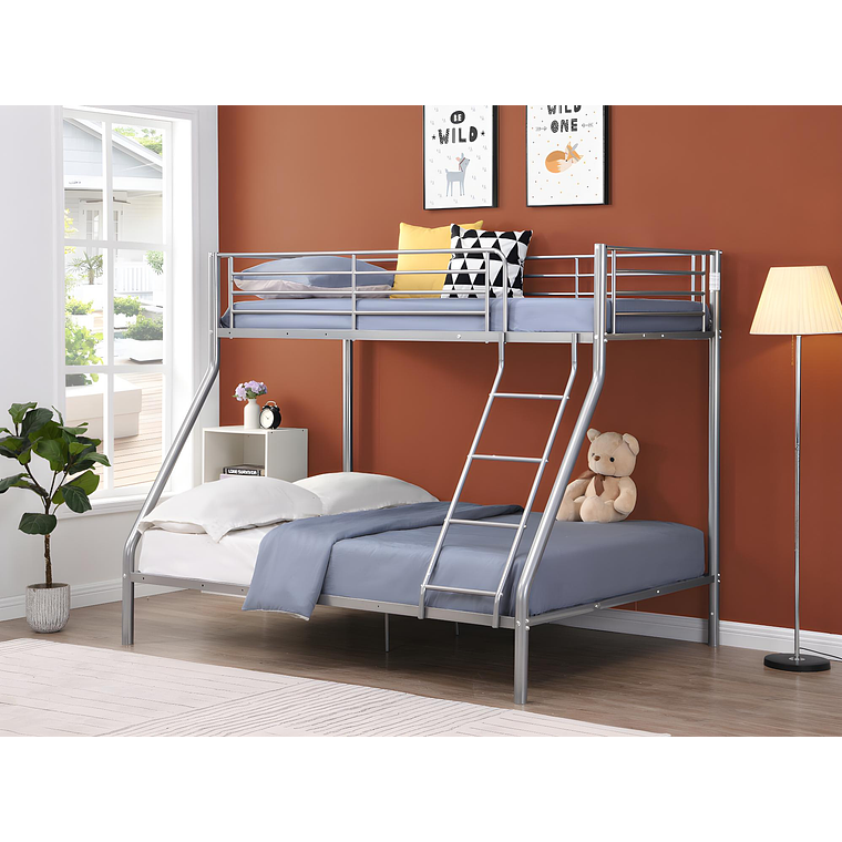 Camarote ELEVATIO IV - 90 x 190 cm - Acero - plata + colchón 1