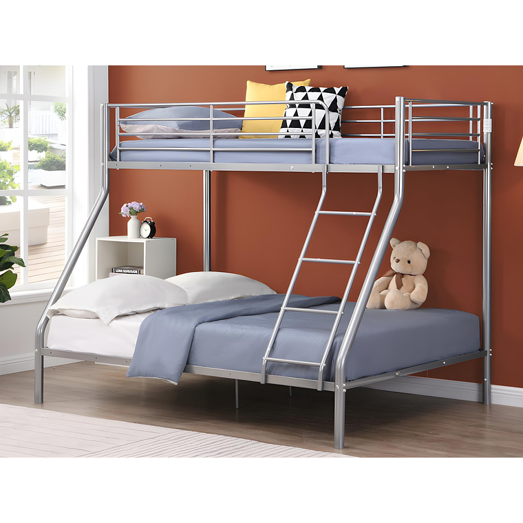 Camarote ELEVATIO IV - 90 x 190 cm - Acero - plata + colchón 2