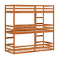 Camarote triple de madera maciza de pino marrón cera 75x190 cm - Miniatura 7