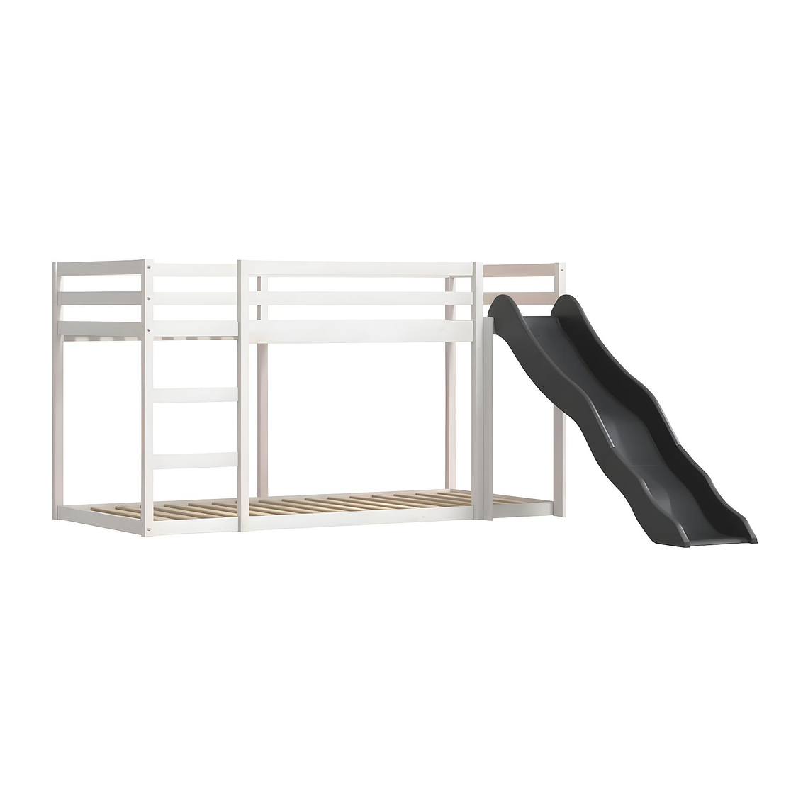 Camarote con tobogán y cortinas azul 90x190 cm 8