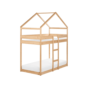 Camarote con dosel de madera clara 90 x 200 cm LABATUT