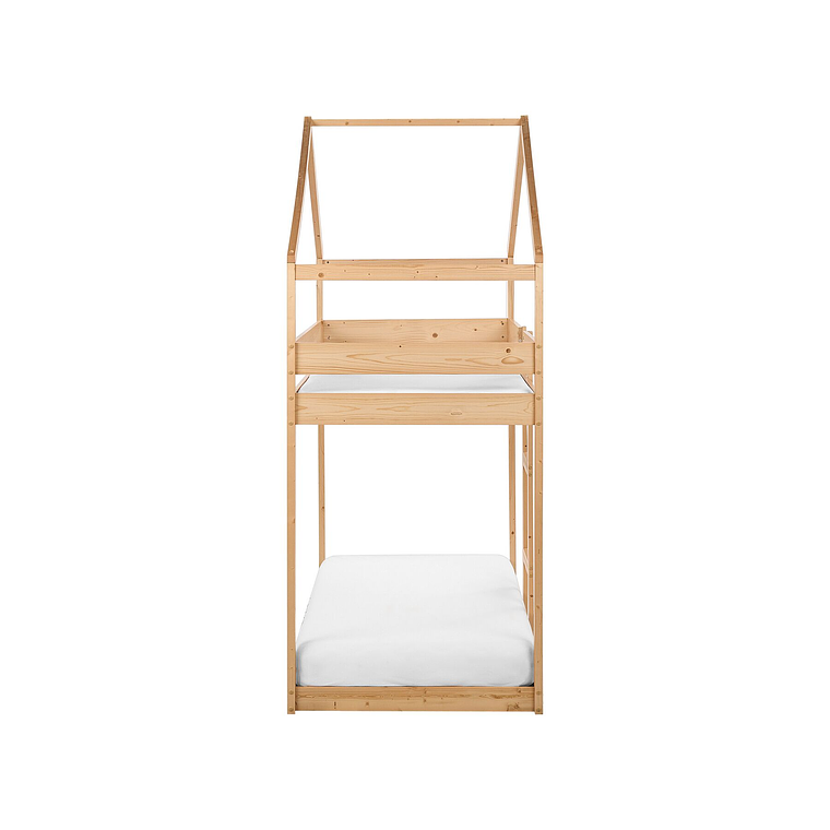 Camarote con dosel de madera clara 90 x 200 cm LABATUT 4