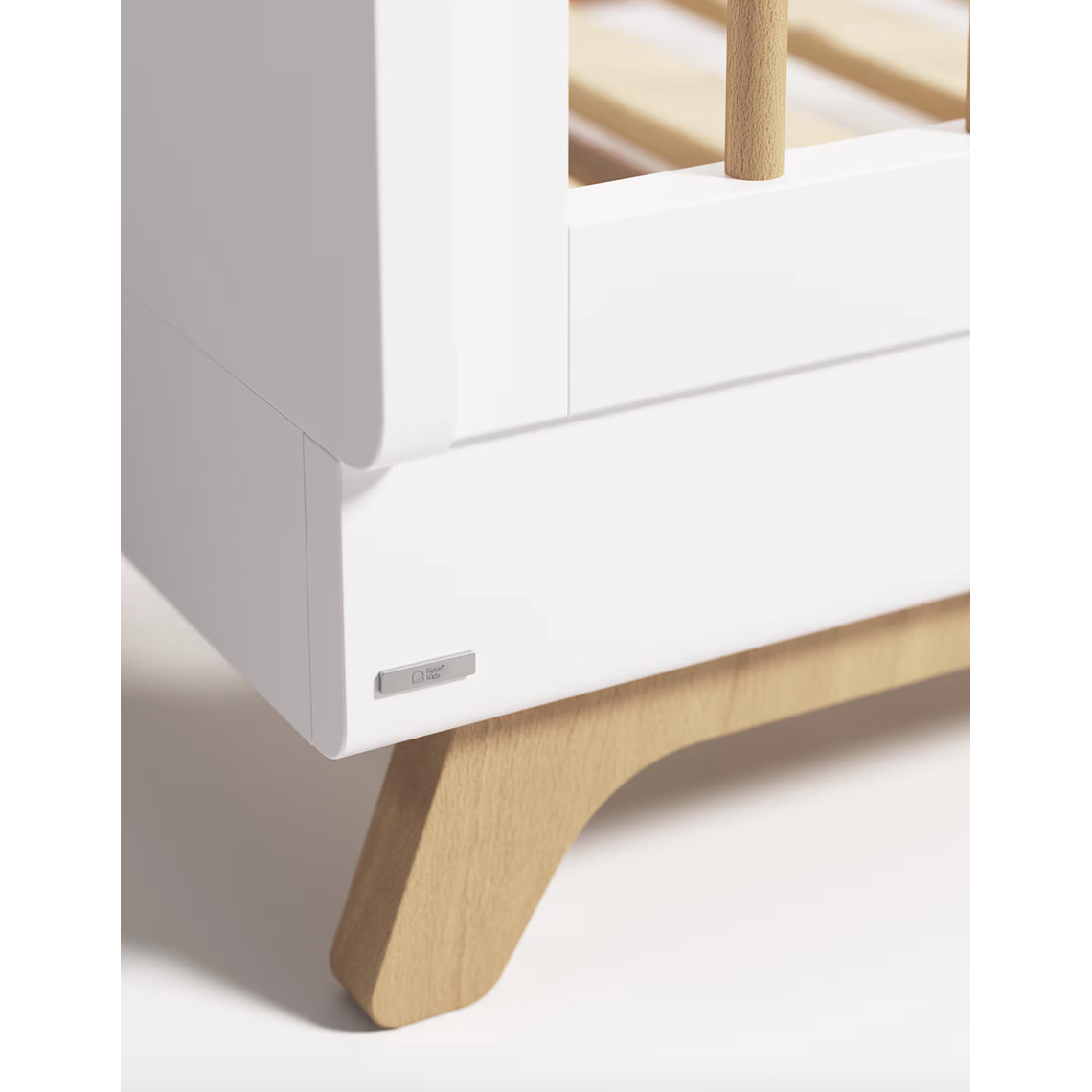 Cuna evolutiva Maralis de madera maciza de haya 70 x 140 cm color blanco 5