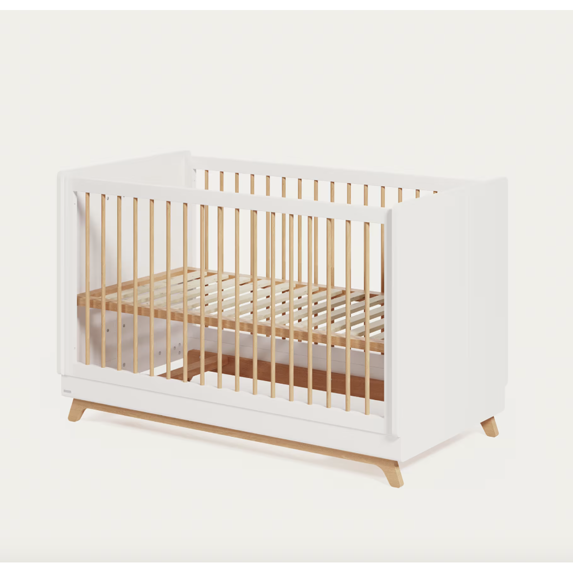 Cuna evolutiva Maralis de madera maciza de haya 70 x 140 cm color blanco 8