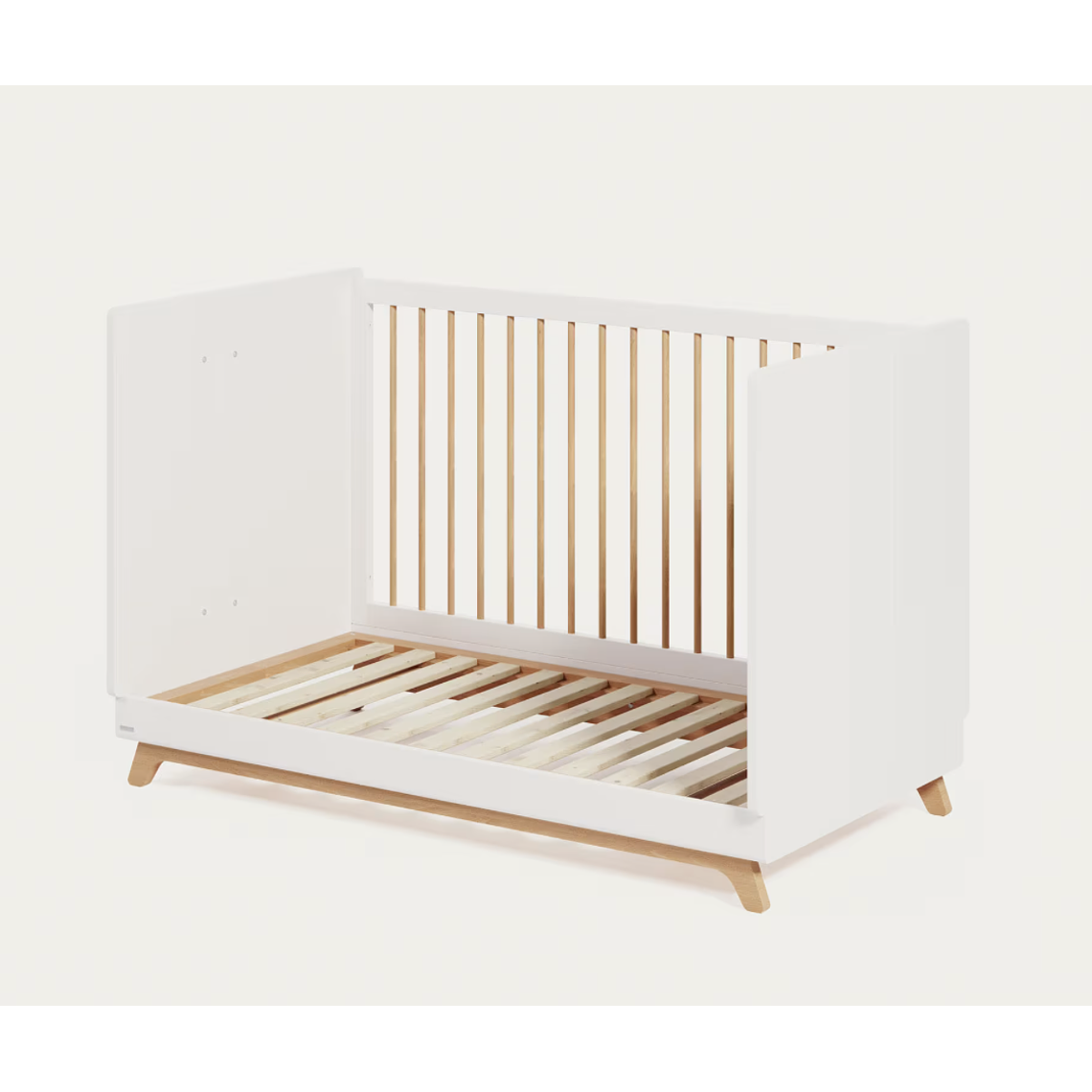 Cuna evolutiva Maralis de madera maciza de haya 70 x 140 cm color blanco 10