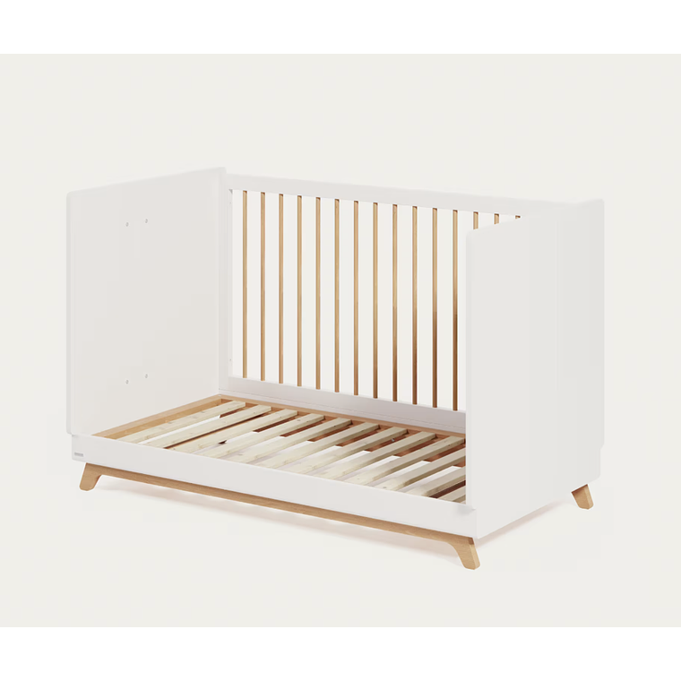Cuna evolutiva Maralis de madera maciza de haya 70 x 140 cm color blanco 10