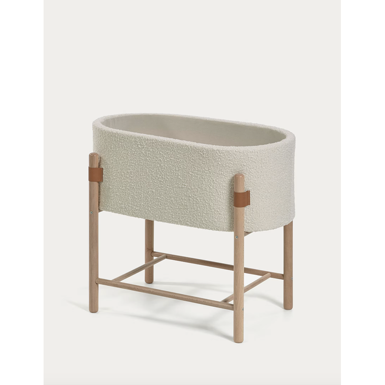 Moisés Adara de borreguito blanco y madera maciza de haya 69 x 46 cm 1