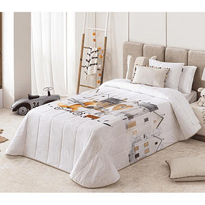 COLCHA BOUTI INFANTIL DIVERTIDA Y GRACIOSA FOX TEXTIL ALGODÓN 100 1 PLAZA