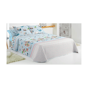 COLCHA BOUTÍ CONFORTINO INFANTIL AZUL MONDO A RELLENO ENGUATADO 140 GRAMOS 1 PLAZA