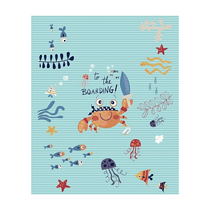 BOUTÍ INFANTIL CRABBY ESTAMPADO CANGREJOS, PECES Y MEDUSAS 1 PLAZA
