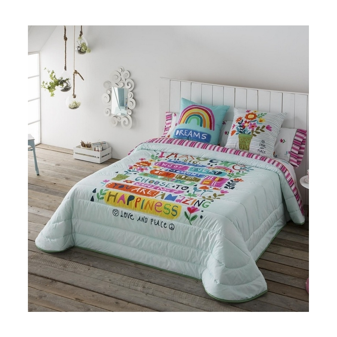 COLCHA BOUTÍ JUVENIL DE ALGODÓN IMAGINE CON RELLENO DE ENTRETIEMPO 1 PLAZA 1