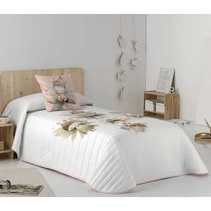 COLCHA INFANTIL FALA ESTAMPADO DE HADAS COLOR ROSA 1 PLAZA