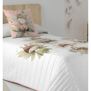 COLCHA INFANTIL FALA ESTAMPADO DE HADAS COLOR ROSA 1 PLAZA