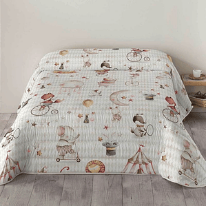 EDREDÓN DE INVIERNO PARA CAMA DE NIÑOS CIRCUS ESTAMPADO DE ANIMALES