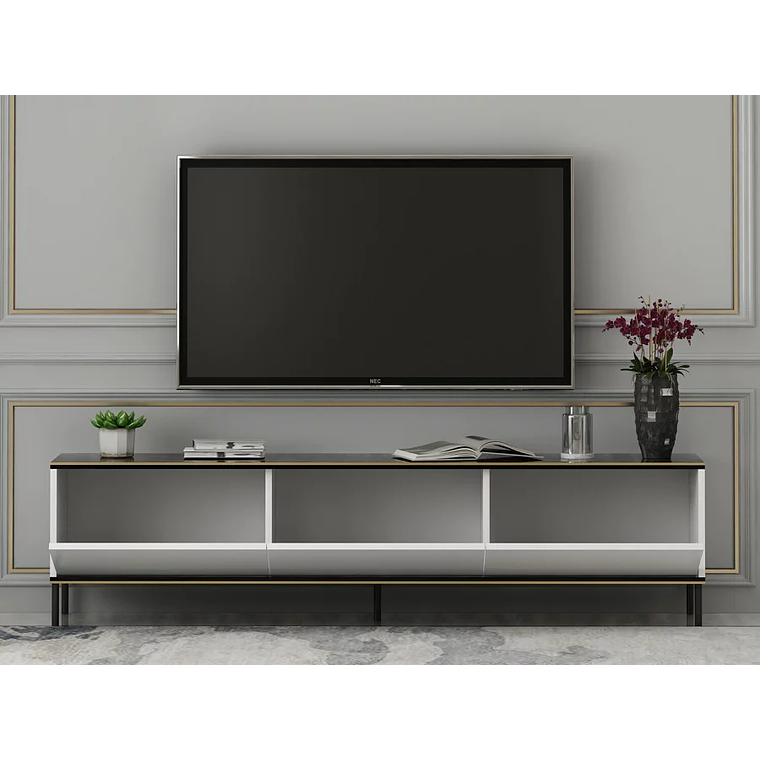 Mueble TV Kailua 1711 (Blanco + Mármol negro) 2