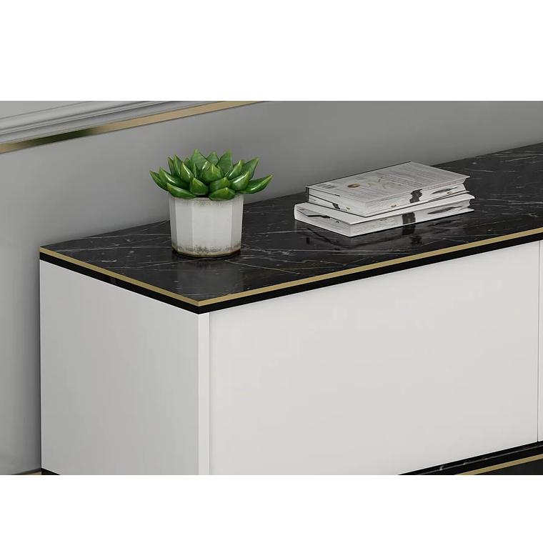 Mueble TV Kailua 1711 (Blanco + Mármol negro) 5