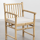 Silla de comedor con reposabrazos con cojín en bambú Senia - Miniatura 1