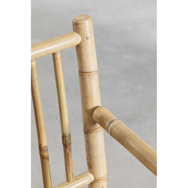 Silla de comedor con reposabrazos con cojín en bambú Senia 4