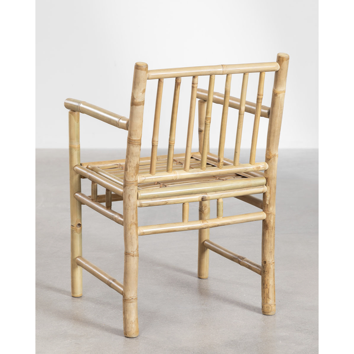 Silla de comedor con reposabrazos sin cojín en bambú Senia 3