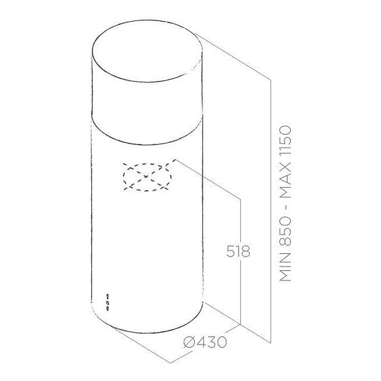 Elica TUBE PRO ISLAND IX/A/43 Isla campana cm. 43 - acero inoxidable 4