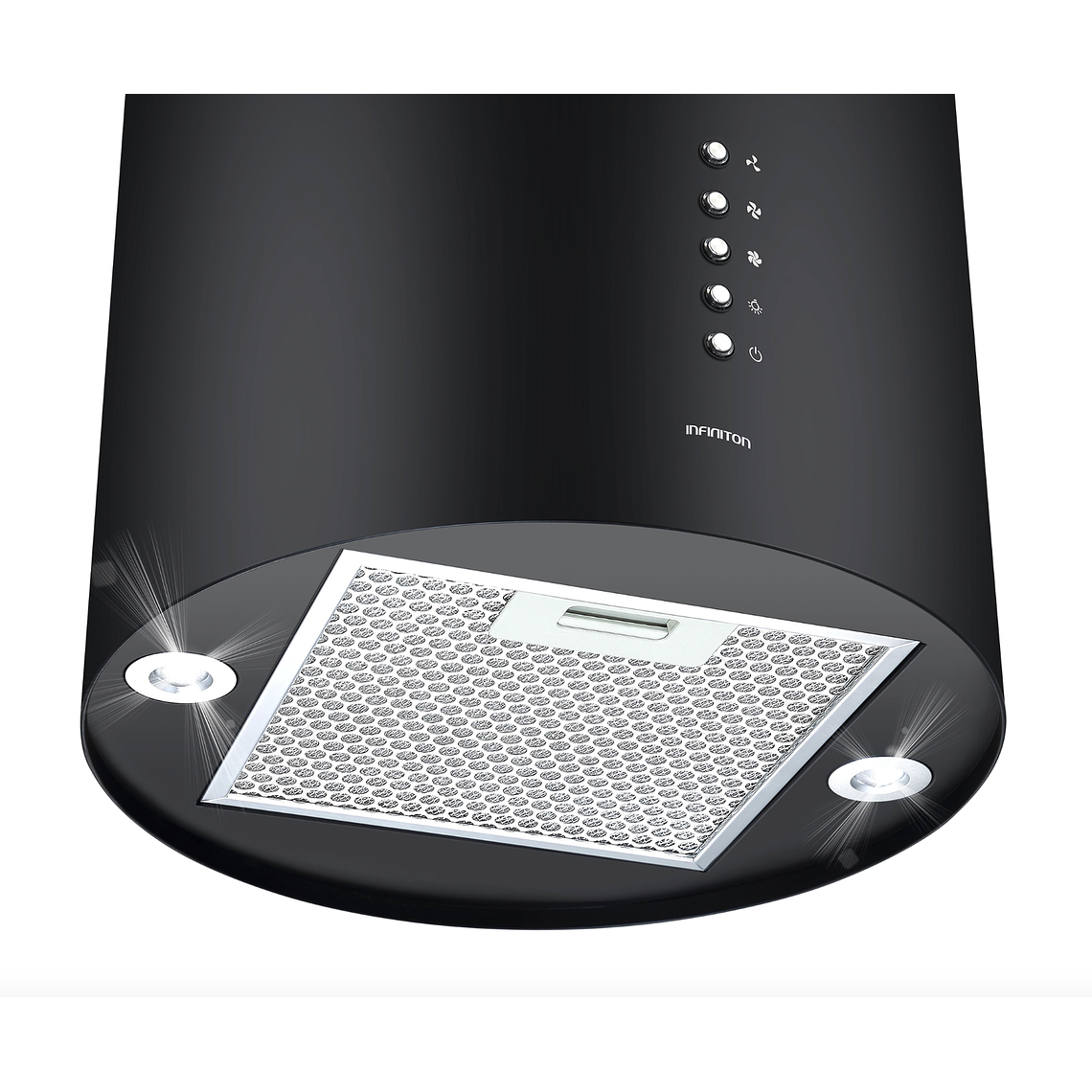 INFINITON Campana Isla CMPY-IST9A, 750 m3/h, Diametro 15 cm, A+, NEGRO 2