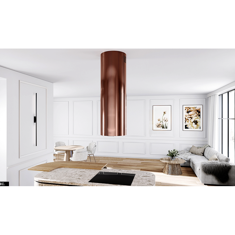 Campana Isla Silenciosa - 39 cm - 570 m³/h - LOBELIO - Vino Cobre 4