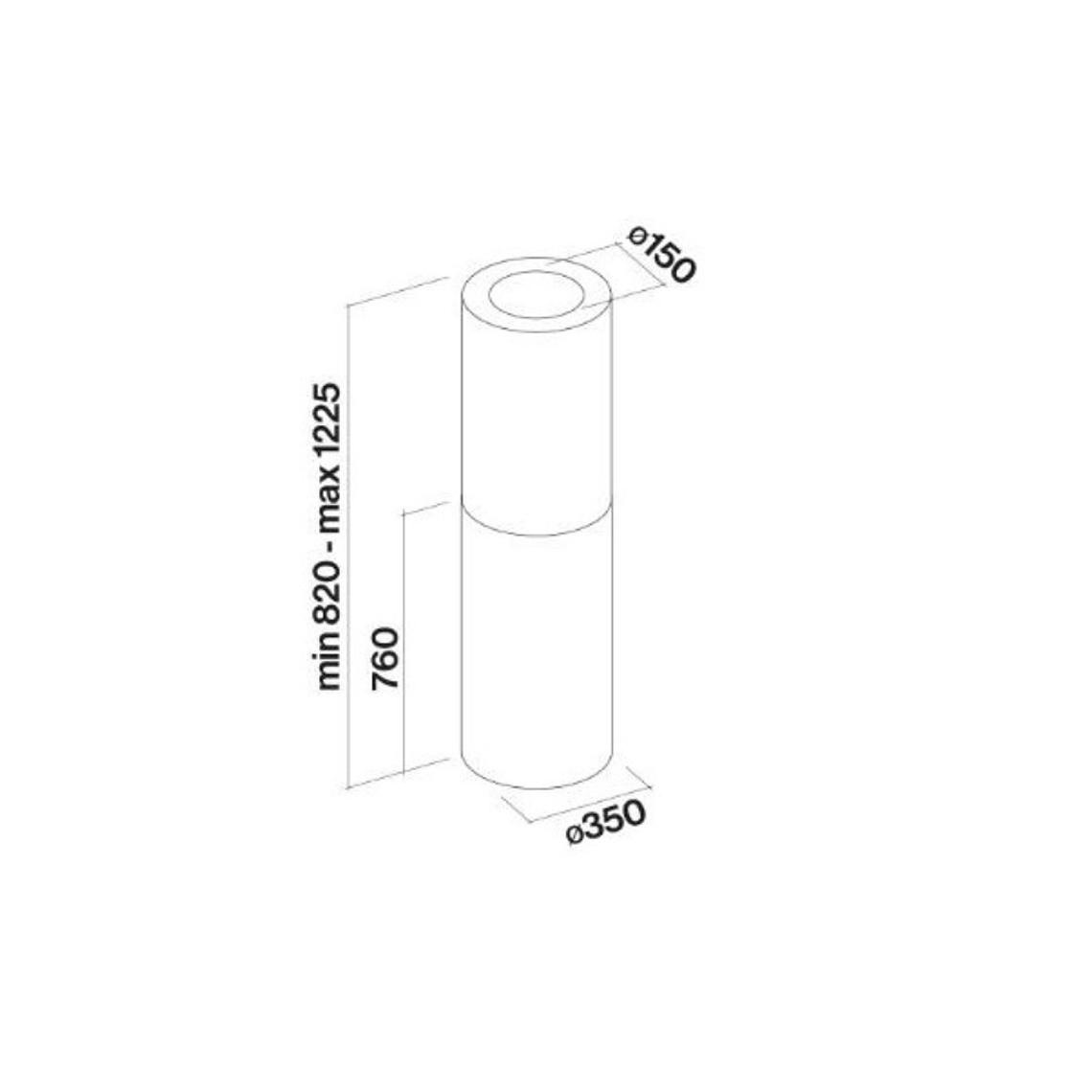 Campana Isla De 35 Cm FALMEC Polar X Con Acabado En Acero Inoxidable 2