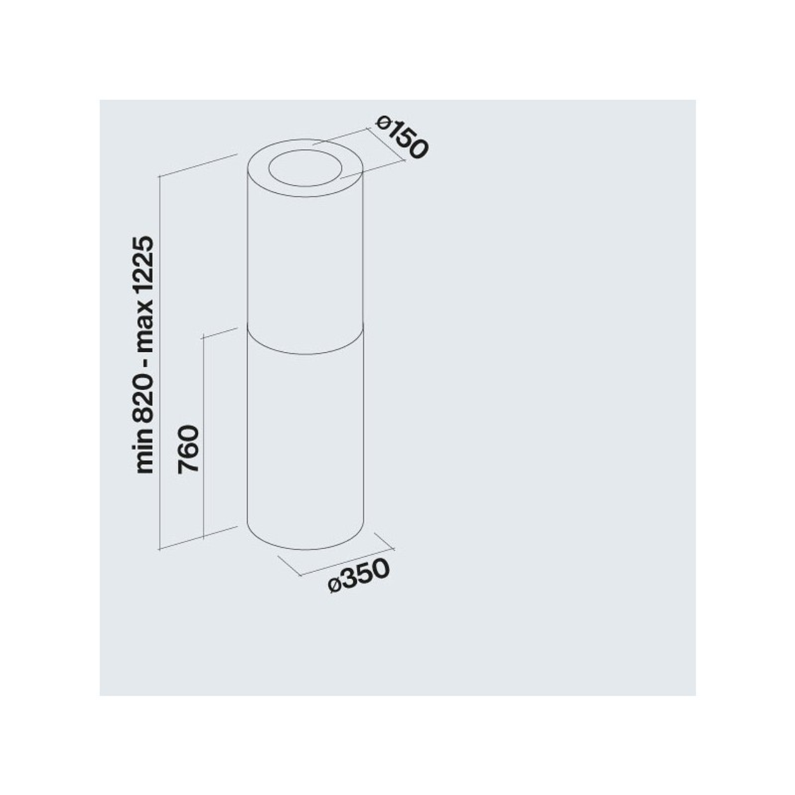 Campana Isla Falmec Polar Rame 35 Cm Acabado Cobre 2