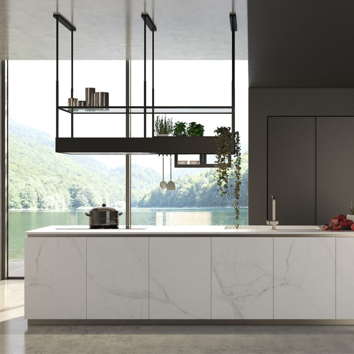 Campana Isla FALMEC Spazio 180 Cm Acabado NEGRO 1