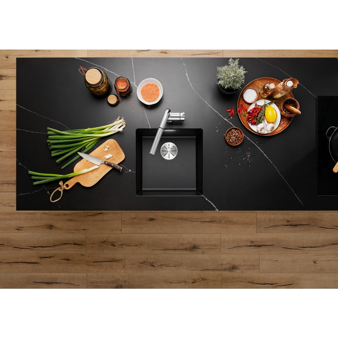 Lavaplatos de Granito Bajo Encimera BLANCO Subline 350 U Café ( 72 x 40 cm) 4