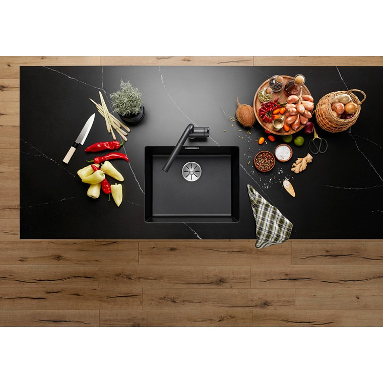 Lavaplatos de Granito Bajo Encimera BLANCO Subline 500 U Negro ( 50 x 40 cm) 3