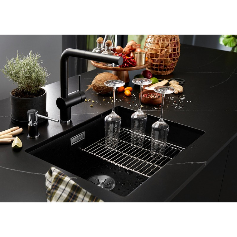 Lavaplatos de Granito Bajo Encimera BLANCO Subline 500 U Negro ( 50 x 40 cm) 7