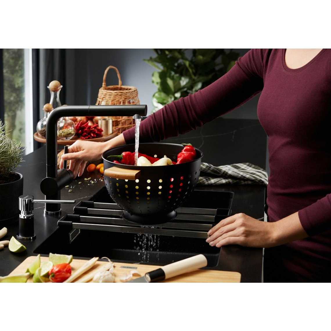 Lavaplatos de Granito BE BLANCO Subline 500 U Antracita ( 50 x 40 cm) 5