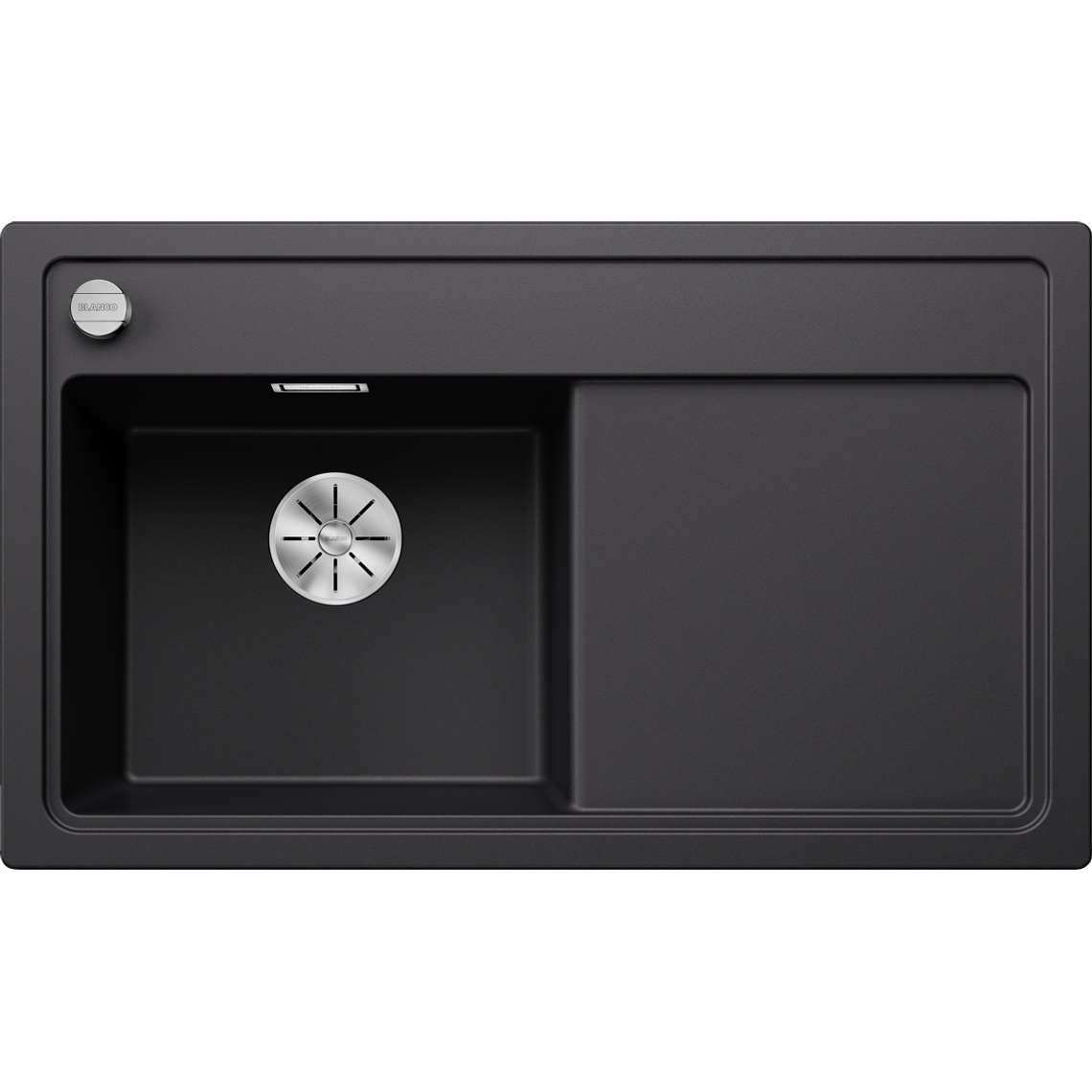 Lavaplatos de Granito con desegüe automático IZQ BLANCO Zenar 45 S Negro ( 84 x 50 cm) 1