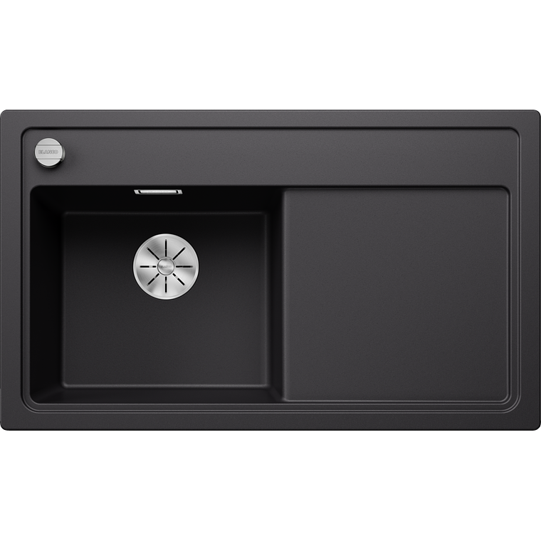 Lavaplatos de Granito con desegüe automático IZQ BLANCO Zenar 45 S Negro ( 84 x 50 cm) 1