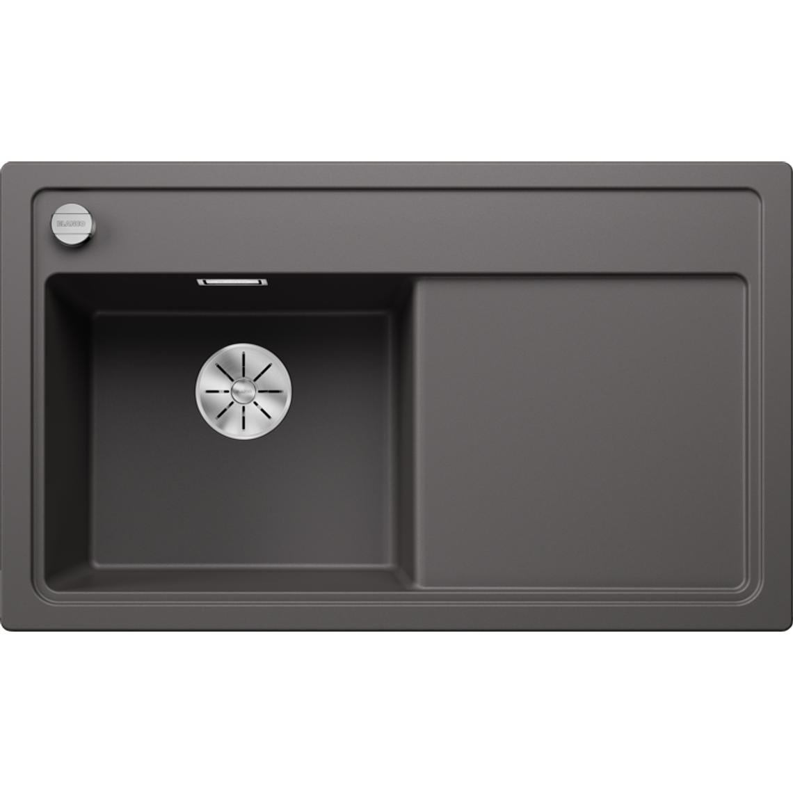 Lavaplatos de Granito con desegüe automático IZQ BLANCO Zenar 45 S Gris Roca ( 84 x 50 cm) 1