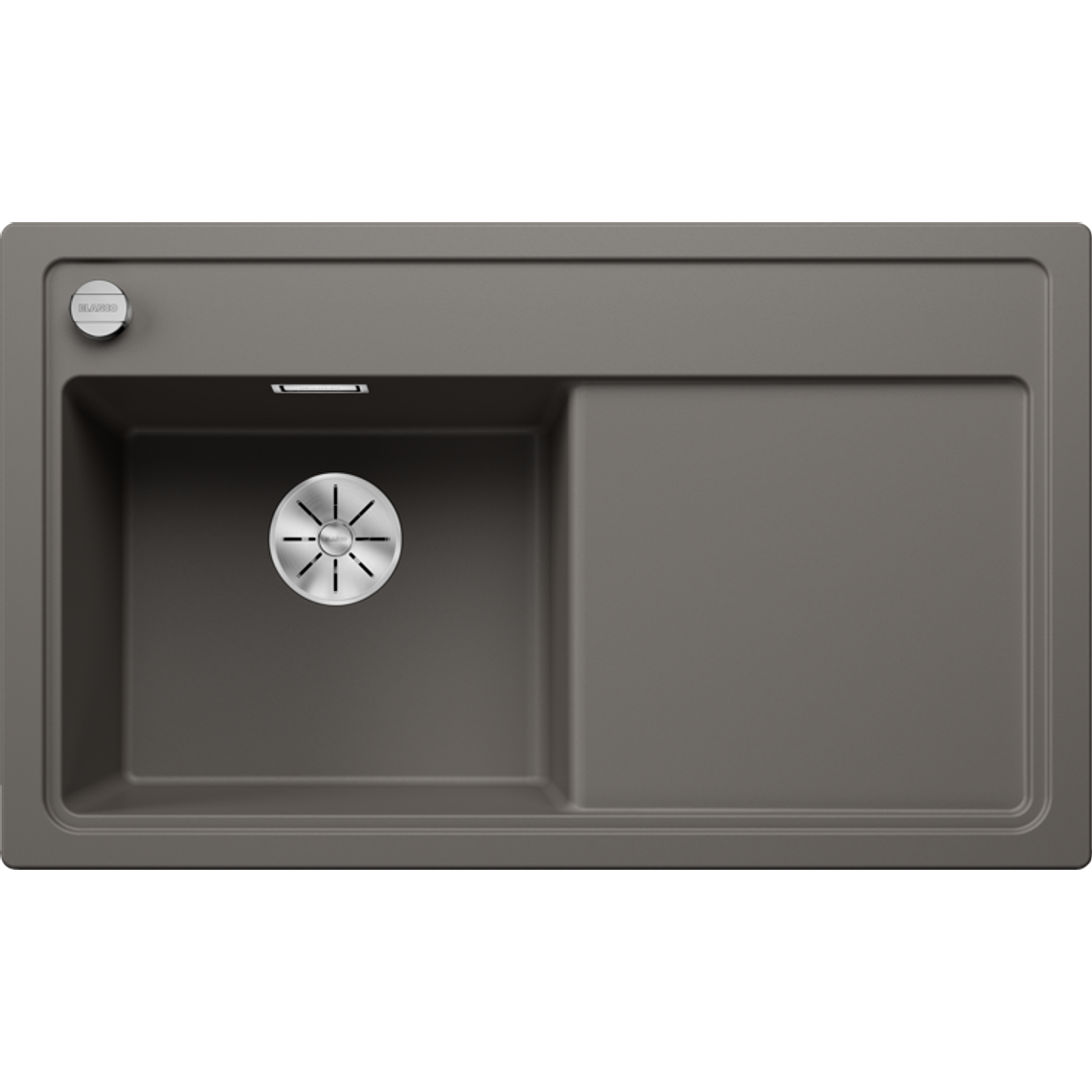 Lavaplatos de Granito con desegüe automático IZQ BLANCO Zenar 45 S Gris Volcán ( 84 x 50 cm) 1