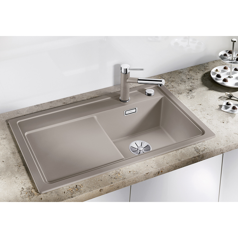 Lavaplatos de Granito con desegüe automático DER BLANCO Zenar 45 S Gris Volcán ( 84 x 50 cm) 3