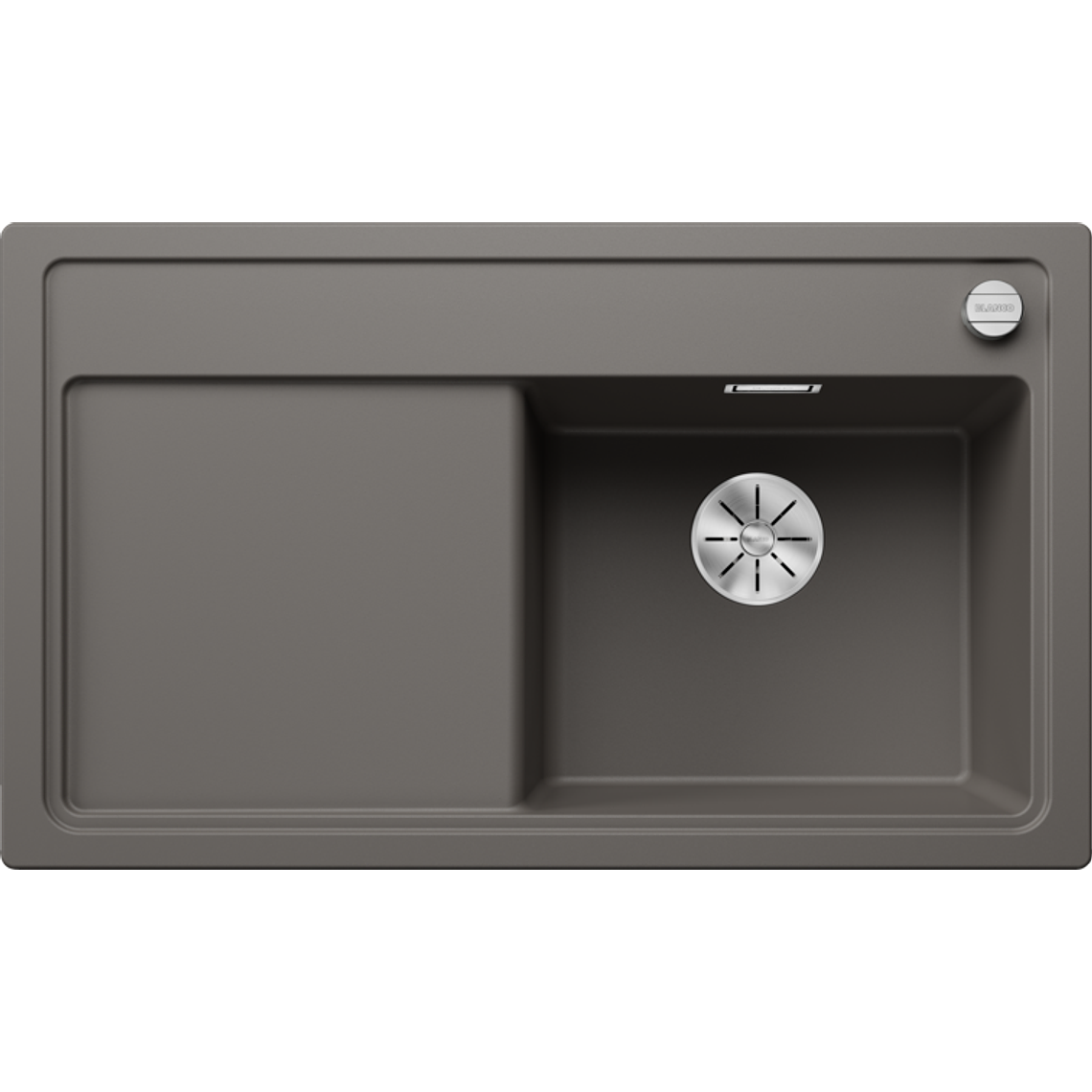 Lavaplatos de Granito con desegüe automático DER BLANCO Zenar 45 S Gris Volcán ( 84 x 50 cm) 1