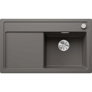 Lavaplatos de Granito con desegüe automático DER BLANCO Zenar 45 S Gris Volcán ( 84 x 50 cm)