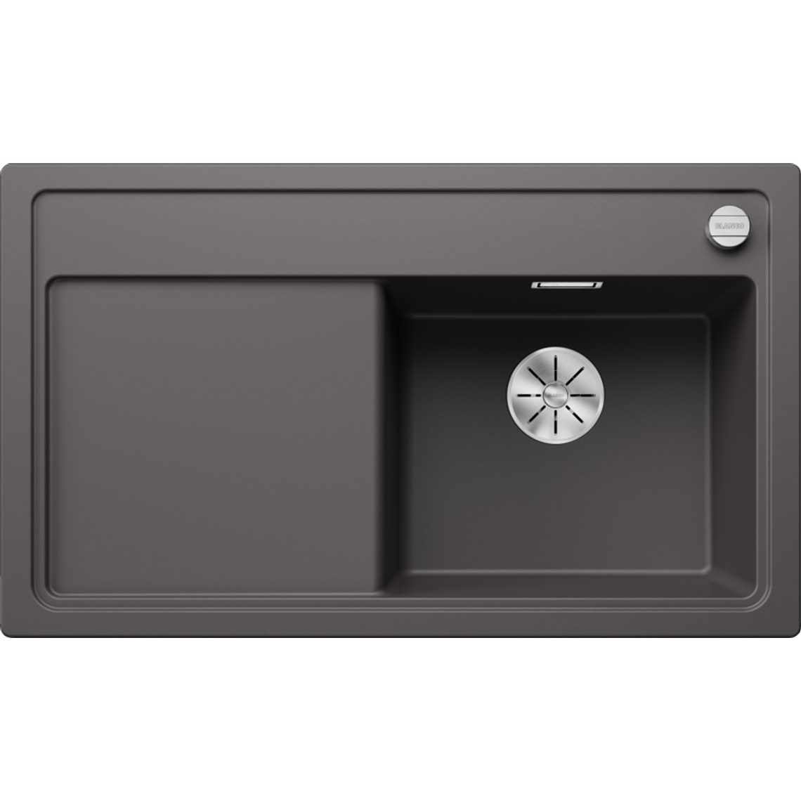 Lavaplatos de Granito con desegüe automático DER BLANCO Zenar 45 S Gris Roca ( 84 x 50 cm) 1